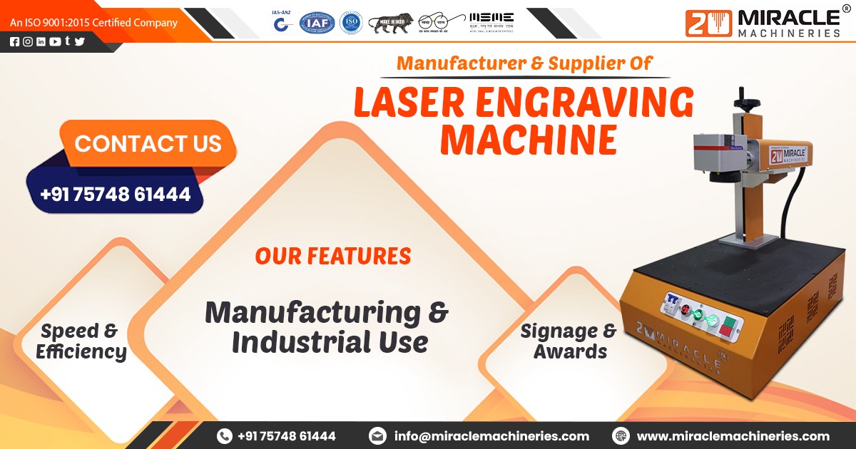 Supplier of Laser Engraving Machine in Jaipur | Miracle Machinery