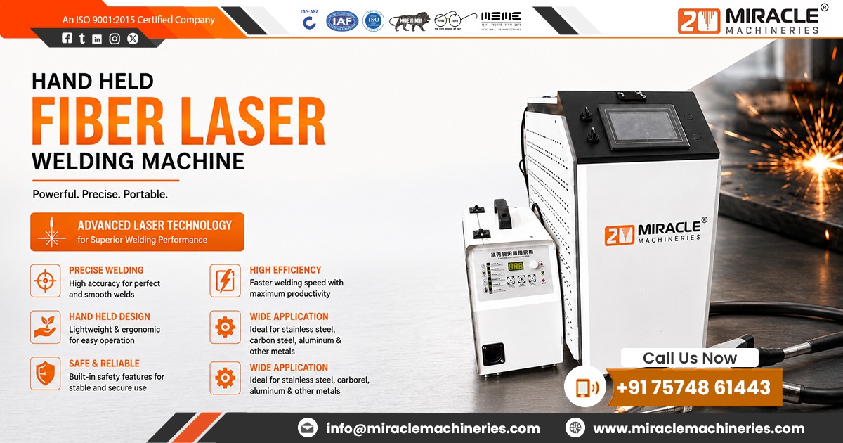 Hand Held Fiber Laser Welding Machine Supplier in India